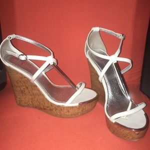 White strap wedges